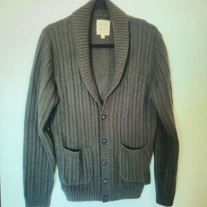 Gant Men's Ribbed Cardigan Sweater - Dark Gray